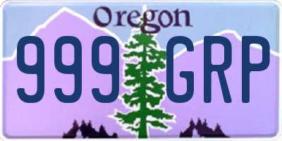 OR license plate 999GRP