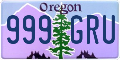 OR license plate 999GRU