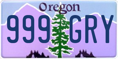 OR license plate 999GRY