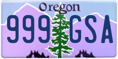 OR license plate 999GSA