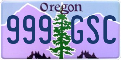 OR license plate 999GSC