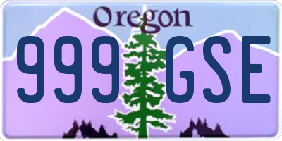 OR license plate 999GSE