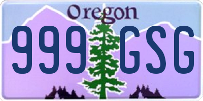 OR license plate 999GSG