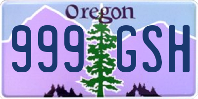 OR license plate 999GSH