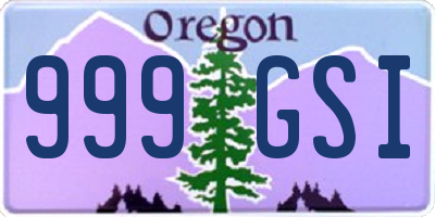OR license plate 999GSI