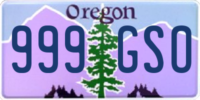 OR license plate 999GSO