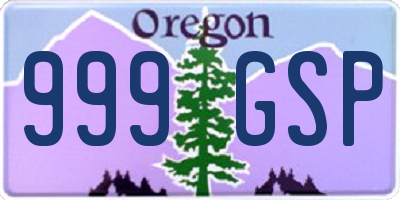 OR license plate 999GSP