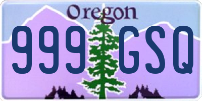 OR license plate 999GSQ