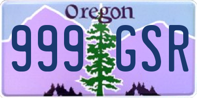 OR license plate 999GSR