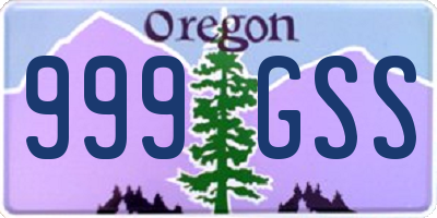 OR license plate 999GSS