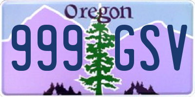OR license plate 999GSV