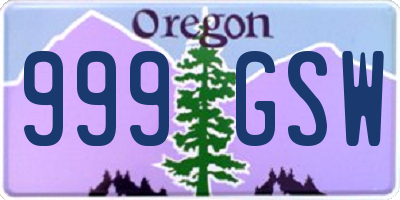 OR license plate 999GSW