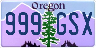 OR license plate 999GSX