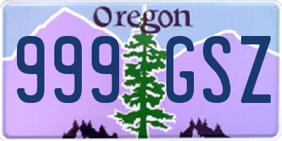 OR license plate 999GSZ