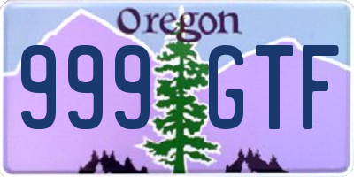 OR license plate 999GTF