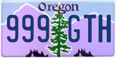 OR license plate 999GTH