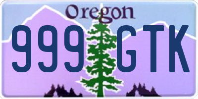 OR license plate 999GTK