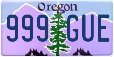 OR license plate 999GUE