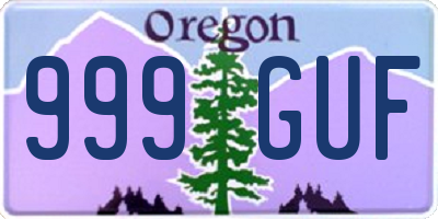 OR license plate 999GUF