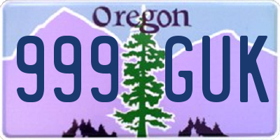 OR license plate 999GUK