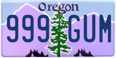 OR license plate 999GUM