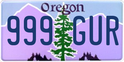 OR license plate 999GUR