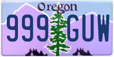 OR license plate 999GUW