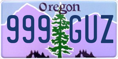 OR license plate 999GUZ