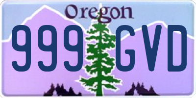 OR license plate 999GVD