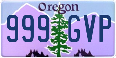 OR license plate 999GVP