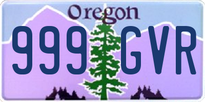 OR license plate 999GVR