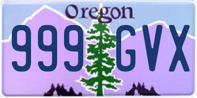 OR license plate 999GVX