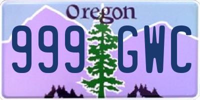 OR license plate 999GWC