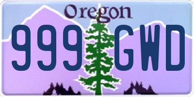OR license plate 999GWD