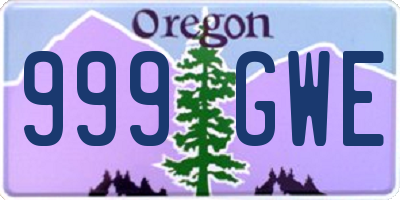 OR license plate 999GWE