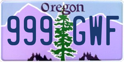 OR license plate 999GWF