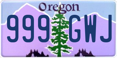 OR license plate 999GWJ