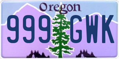 OR license plate 999GWK