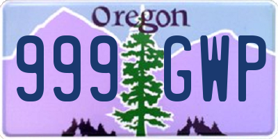 OR license plate 999GWP