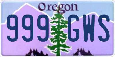 OR license plate 999GWS