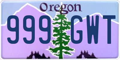 OR license plate 999GWT