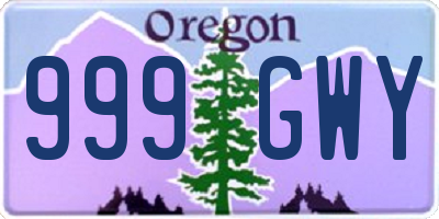 OR license plate 999GWY