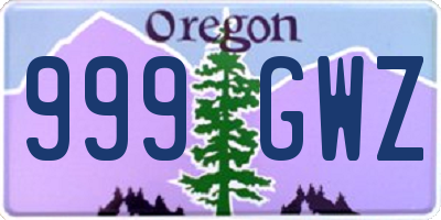 OR license plate 999GWZ