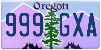 OR license plate 999GXA