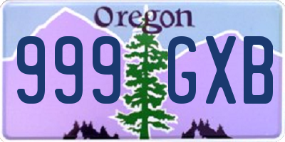 OR license plate 999GXB