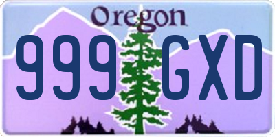 OR license plate 999GXD