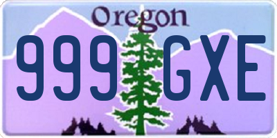 OR license plate 999GXE