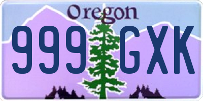 OR license plate 999GXK