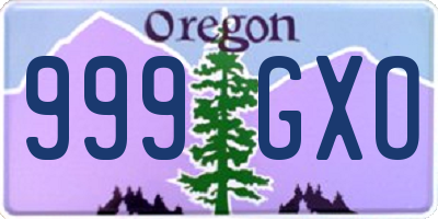 OR license plate 999GXO