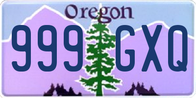 OR license plate 999GXQ